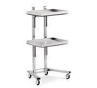 Metal Cart with Wheels, Stainless Steel Storage Trolley for Kitchen, Bedroom & Commercial Use, Utility Tray for Easy Organization