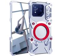 Metal Case for ASUS ROG Phone 9 Pro, Gaming Cellphone Cover for ROG 9, Border Mobile Phone Shell, Magnetic Bracket -Silvery