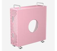 Metal Case for Mac Mini M4/M4 Pro 2024 Protective Cases, Aluminium Vertical Stand for Mac Mini Desktop ComputerPro Cases Dustproof Cover, Heatsink Mount DIY Part，Pink