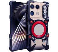 Metal Case for Motorola Moto Edge 50 Ultra, Cover for Edge 50 Ultra Cellphone, Border Gaming Mobile Phone Shell, Magnetic Rotating Bracket -Black