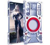 Metal Case for Nubia Redmagic 10 Pro, Cover for Red Magic 10 Pro+ Cellphone, Border Mobile Phone Shell, Bracket, Mechanical Monster -Silvery
