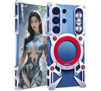 Metal Case for Samsung Galaxy S23 Ultra, Galaxy S 23 Ultra Cellphone Cover, Border Mobile Phone Shell, Bracket -Silvery