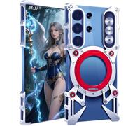 Metal Case for Samsung Galaxy S25 Ultra, Galaxy S 25 Ultra Cellphone Cover, Border Mobile Phone Shell, Bracket -Silvery