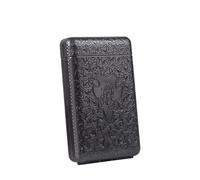 Metal Case Vintage Multi Function Holder Case - Three Open Alloy Cigarette Case - Creative 3 Sided Carved Ultra Thin Case Classical European, Case Retro Gentleman Essential Accessor ( Color : Black )