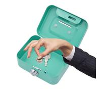 Metal Cash Box | Lockable Petty Currency Box With 2 Keys | Steel Bills Case | Money Safe Case | Security Organiser | Bills Deposit | Portable Lock Box | Portable Money Tin For Home Loose Change