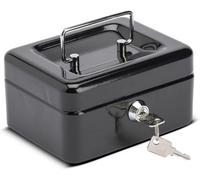 Metal Cash Box Money Bank Deposit Steel Tin Security Safe Petty Key Lockable