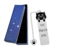 Metal Cat Bookmark with Gift Box Sturdy Kitten Page Holder for Book | Cute Reading Bookmark Literary Gift for Women, Men, Teachers and Students