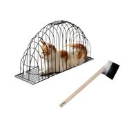 Metal Cat Enclosure with Grooming Brush, Double Door Design for Bathing, Drying, and Travel