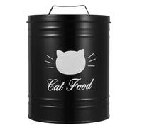 Metal Cat Food Storage Container Black Iron with Easy Wipe Clean Design for Storage 17.00X12.50X12.50CM