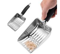 Metal Cat Litter Scoop - Heavy Duty Stainless Steel Sifter With Comfortable Non-Slip Handle, Shovel For Multi-Cat Households, Easy Cleaning Litter Box Tool