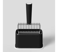 Metal Cat Litter Scoop with Holder, Poop Scooper with Stand&2 Rolls of Garbage Bag, Heavy Duty Stainless Steel Shovel with Wooden, Kitty Quick Sifter for Easy Cleaning, Essential Item for Cat