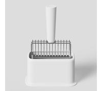 Metal Cat Litter Scoop with Holder, Poop Scooper with Stand&2 Rolls of Garbage Bag, Heavy Duty Stainless Steel Shovel with Wooden, Kitty Quick Sifter for Easy Cleaning, Essential Item for Cat