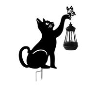 Metal Cat Stake Lamp - Solar Garden Lantern, Outdoor Decorative Light | Solar Decorative Lantern, Durable Weatherproof Metal Design Dawn Illumination for Gardens, Lawns, Patios & Outdoor Landscapes