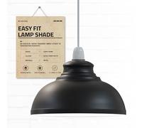 Metal Ceiling Lamp Shade 29cm Black Inner White Easy Fit Modern Pendant Light Shade for Bedroom, Hallway, Office, Kitchen
