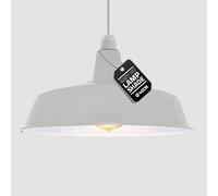 Metal Ceiling Lamp Shade 40cm Easy Fit Light Pendant Modern Ceiling Lighting Shade for Bedroom Hallway Office Café Restaurant Industrial Light Shade Ceiling Pendant (White)