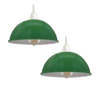 Metal Ceiling Lamp Shade - Easy Fit Light Pendant -21cm Modern Ceiling Lighting Shade for Bedroom, Hallway, Office, Café, Restaurant - Industrial Light Shade Hanging Pendant Green