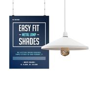 Metal Ceiling Lamp Shade - Easy Fit Light Pendant - White 33.5cm Modern Ceiling Lighting Shade for Bedroom, Hallway, Office, Café, Restaurant - Industrial Light Shade Ceiling Pendant
