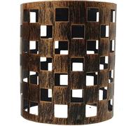 LEDSone Brushed Copper Drum Cage Metal Easy Fit Ceiling Light Shade Hollow Out Lamp Shade for Pendant Lamp Shade for Kitchen, Hallways (Brushed Copper)