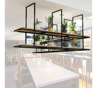 Metal Ceiling-Mounted Storage Rack - Hanging Shelves for Kitchen & Bar, Floating Plant Stand, Pot & Pan Organizer, Wine Holder (140x30x80cm) - Maximize Space & Style