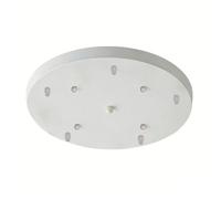Metal Ceiling Rose Light Fixture with 3 Holes, White Pendant Canopy, 50cm Round Base, Ceiling Mounting Accessories for Contemporary Lighting Solutions