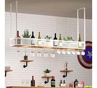 Metal Ceiling Wine Rack - Adjustable Bar for Elegant Storage Solution - Perfect for Home Bars and Wine Lovers