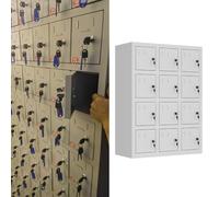 Metal Cell Phone Locker Cabinet Storage Box with Hasp Lock Perfect for Factories Workplaces Schools & OfficesDurable Metal Design for Employee Safety