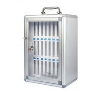 Metal Cell Phone Locker with Lock - 24 Compartments for Secure Storage - Silver 26.5x19x38.5 cm - Ideal for Offices Schools and Public Spaces