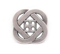 Metal Celtic Knot Square Flat 4 Hole Buttons Antique Silver 19mm (24)