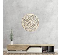 Metal Celtic Knot Wall Signs, Triple Helix Spiral Wall Art Decor, Irish Wall Silhouette Sculpture, Outdoor Indoor Hanging Wall Plaque (Size : 23.6IN/60cm)
