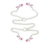 Metal Chain Nipple Clamps Breast Stimulate Nipple Clip BDSM Clit Clips Flirting Pinzas Adult Sex Toys Pink One Size