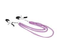 Metal Chain Nipple Clamps Milk Clips Breast Massage Adult Fetish Flirting Teasing Erotic Gadgets BDSM Slave Sex Toys for Couples Purple-3Chains One Size