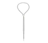 Metal Chain Tassel Clavicle Necklace With a Unique Spring Clasp Design, Long Y-Shaped Design, Multi-Layered Clavicle Brooch