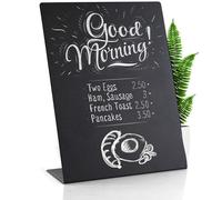 Metal Chalkboard Sign - Food Signs for Party Buffet, Mini Chalkboard Sign, Food Display Card, Kitchen Tabletop Chalkboards, Small Standing Menu Boards for Wedding (Medium - 28x22)