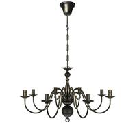 Metal Chandelier 8 x E14 Bulbs Antique Pendant Lamp Ceiling White/Black vidaXL