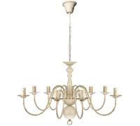 Metal Chandelier 8 x E14 Bulbs Antique Pendant Lamp Ceiling White/Black vidaXL