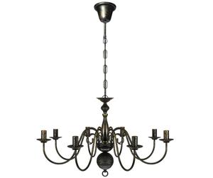 Metal Chandelier 8 x E14 Bulbs Antique Pendant Lamp Ceiling White/Black vidaXL
