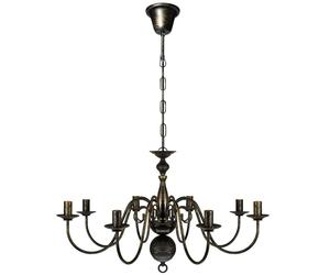 Metal Chandelier 8 x E14 Bulbs Antique Pendant Lamp Ceiling White/Black vidaXL