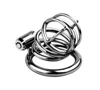Metal Chastity Cage Men's Sm Anti-Cheating Bondage Device Penis Urethra Lock Adult Steel Restriction Chastity Cage Sex Toy White M 40Mm-45Mm-50Mm