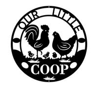 Metal Chicken Coop Decoration - Personalized Chicken Coop Sign | Gorgeous Chicken Wall Art Farmhouse Wall Decorations | Metal Wall Art | Outdoor Chicken House Sign | Entrance Wall Decor