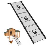 Metal Chicken Coop Ramp, Ladder Length Adjustable for Henhouse, Heavy Duty Coop Ramp for Feet Problem or Cannot Fly Chickens, Waterproof, Non-Slip, Rustproof, Sturdy and Easy to Clean (38.98*11 inch)
