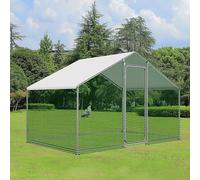 Metal Chicken Coop, Walk-in Poultry Cage with Waterproof Cover, Bunny Habitat for Outdoor Backyard Farm Lawn Patio Entrance(200 * 300 * 200CM)