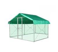 Metal Chicken Coop, with Spire Shaped Cage, Walk-in Poultry Cage, with Water-Resident Cover, Duck Rabbit Cat House Outdoor Chicken Run, Outdoor Farm Use(78.7x118.1x82.7in)