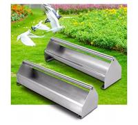 Metal Chicken Feeder, Poultry Feed Trough with Rotating Crossbar, No Waste for Turkeys Geese Ducks Quails, Farm Coop Use