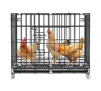 Metal Chicken Nesting Box - Poultry Cage for Hens and Rabbits with Wheels, Suitable for Indoor and Outdoor Use