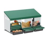 Metal Chicken Nesting Box with Removable Trays and Roll-Out Egg Collection for Sturdy Hen Laying