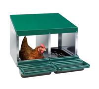 Metal Chicken Nesting Boxes with Removable Trays and Roll-Out Egg Collection - Durable Wall-Mount Design for Easy Hen Egg Laying