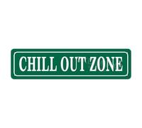 Metal Chill Out Zone Sign Unique Street Tin Signs Wall Art for Home Decor Classroom Bathroom Kitchen House Wall Decor Poster 16 x 4 Inches