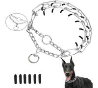 Metal Choke Chain for Dog Anti Bark Collars for Dogs Durable Thick Prong Collars for Pet Outdoor Training Stainless Steel Prong Collar for Large Medium Small Dogs (2mm*45cm)