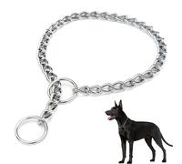 Metal Choke Chain for Dog, Durable Thick Dog Collar for Pet Outdoor Training Small Medium Large Puppy Adjustable Silver Metal Necklace, L Le