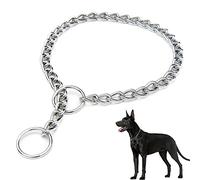 Metal Choke Chain for Dog, Durable Thick Dog Collar for Pet Outdoor Training Small Medium Large Puppy Adjustable Silver Metal Necklace, L Length 65cm Diameter 4.0mm